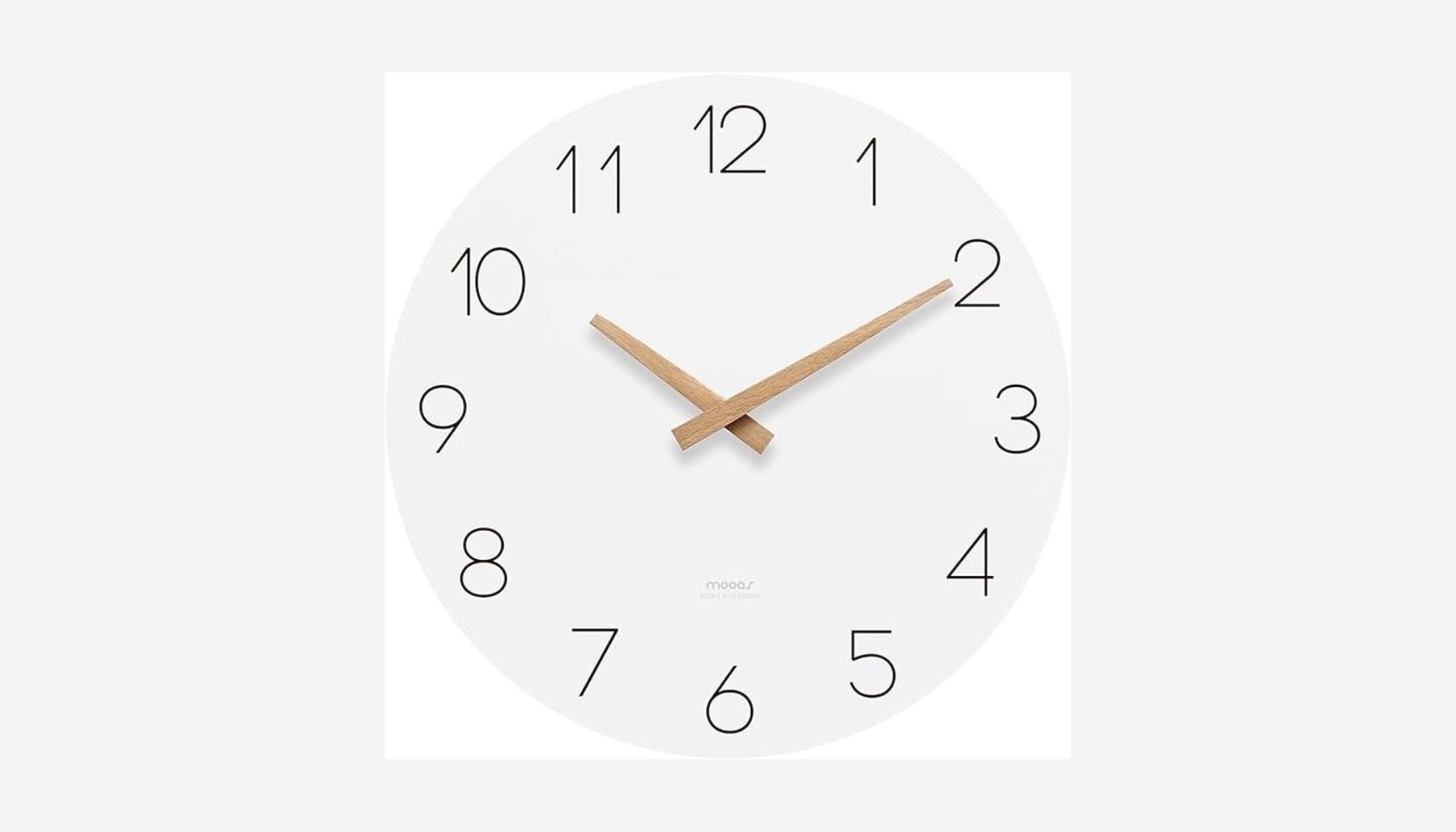 Mooas 12 Wood Non-Ticking Flatwood Living Room Wall Clock Review