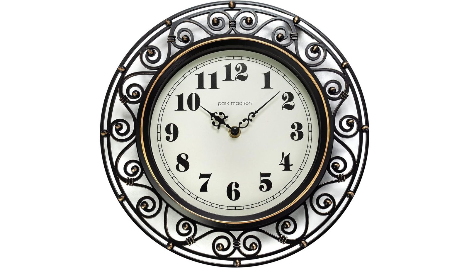 Park Madison 12 Inch Vintage Elegant Decorative Iron Style Office Room Wall Clock Review