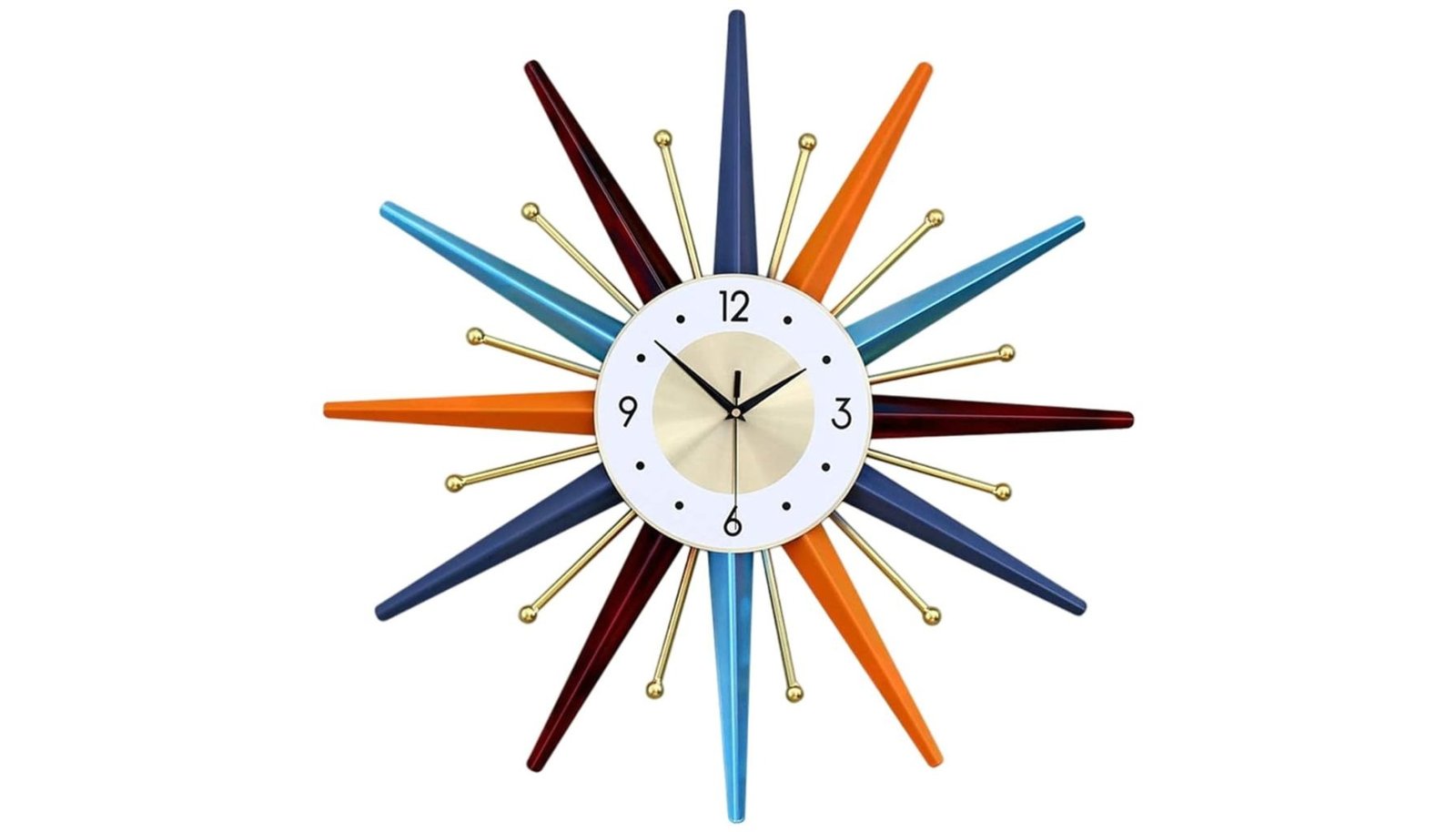 Vctrqov Large 22-Inch Starburst Mid-Century Modern Wall Clock Review