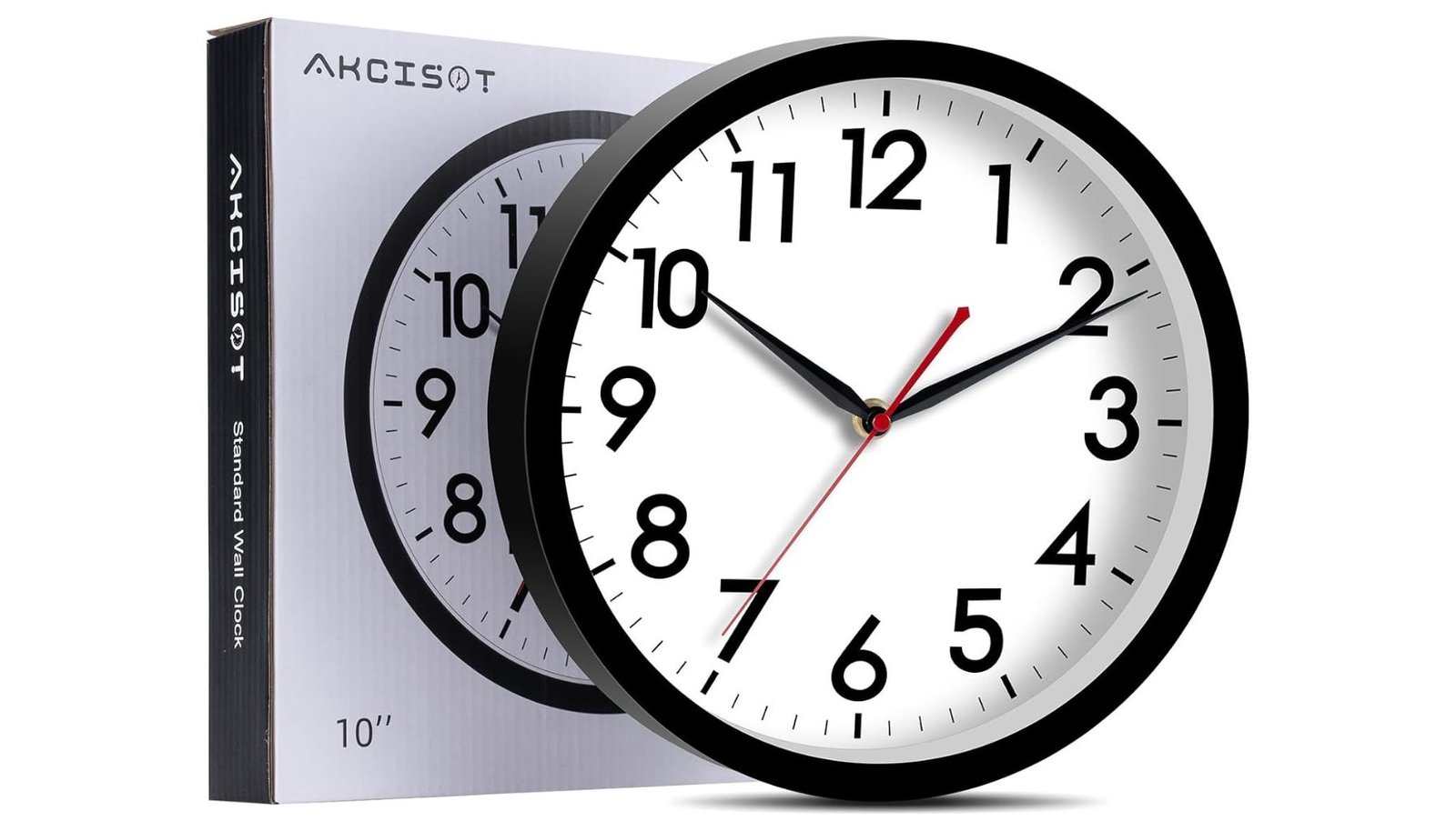 AKCISOT 10 Inch Silent Analog Small Classic Office Room Wall Clock Review