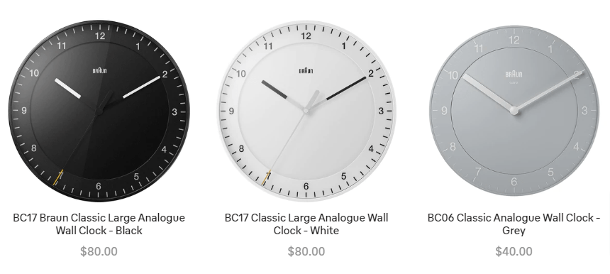 Braun Wall Clocks