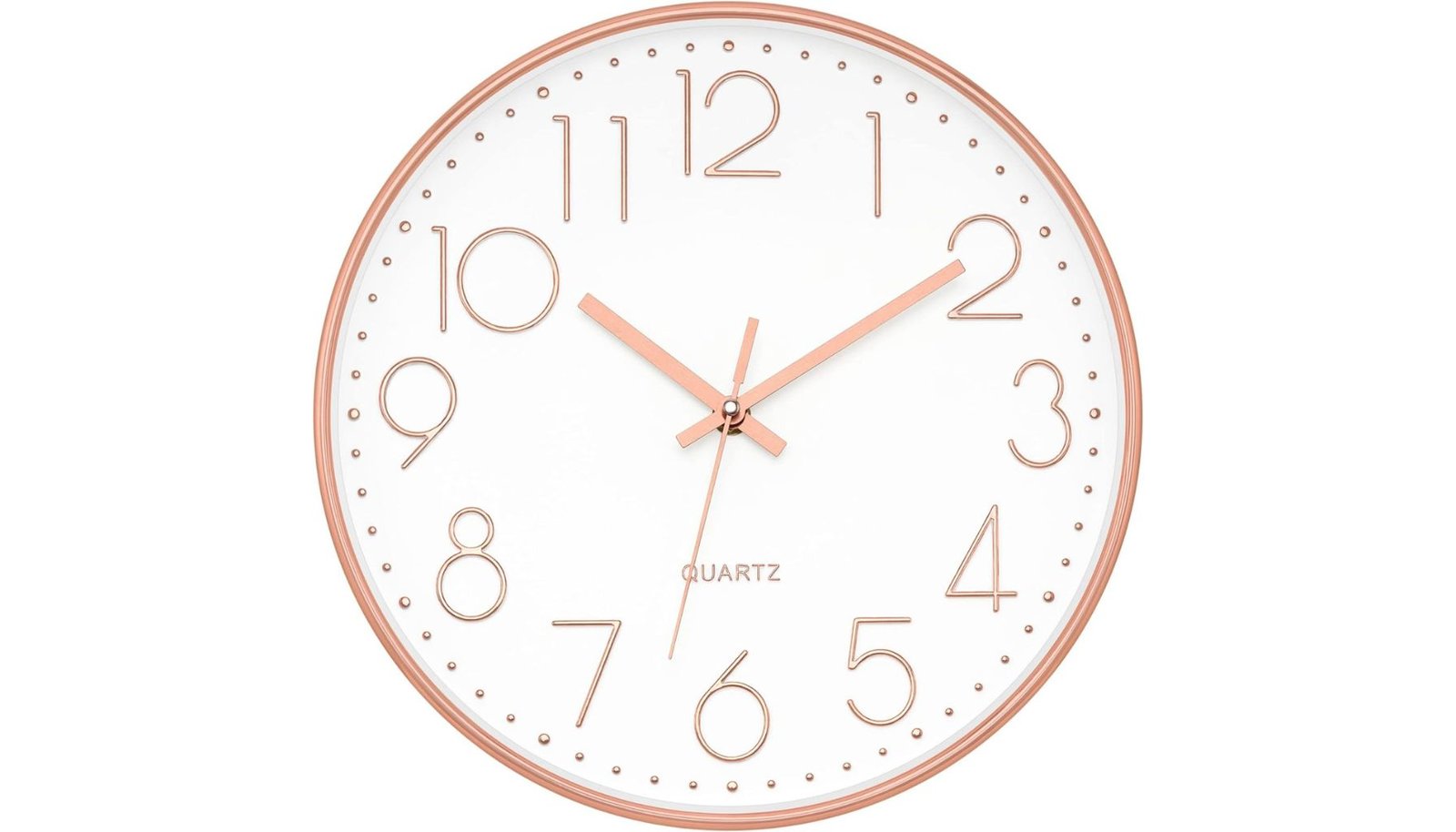 Foxtop 12 Inch Round Quartz Rose Gold Bedroom Wall Clock Review